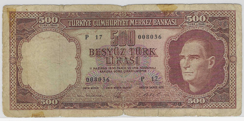 Türkei türkiye 500 - 500, lira