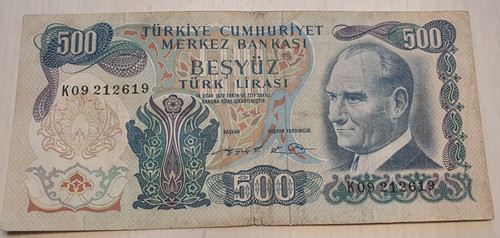 Banknote türkei 500 lira aus - banknote,