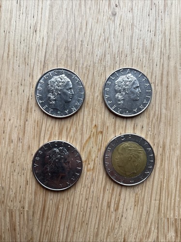 Kursmünzen lira und 1x - 3x,