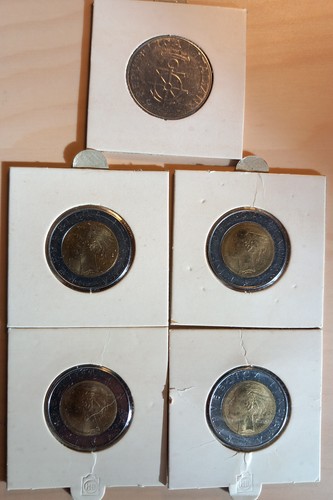 Italienische münzen 500 - 5, münzen: