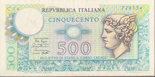 Italien banknote 500 lira - banknote,